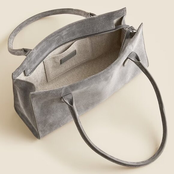 J.Crew Berkeley Structured Shoulder Bag in Suede - New - Picture 2 of 14